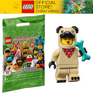 [Lego Official - Có Sẵn] Nhân vật LEGO Minifigures Series 21 71029 Pug Costume Guy - Chú bé cosplay chó Pug (NEWSEAL)