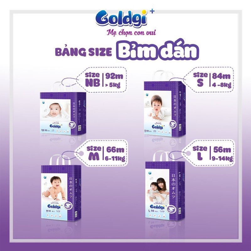 Bỉm quần Goldgi+ cao cấp và Goldgi X5 thường đủ size (NB92/S84/M60/L48/XL44/XXL32)