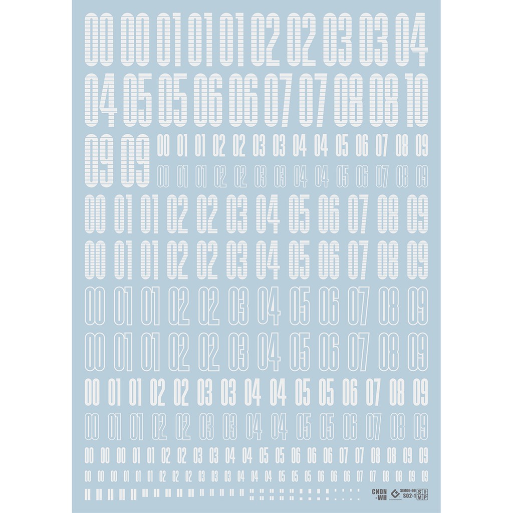 Decal nước dán mô hình Chữ số EVO DL cảnh báo number warning gold MG HG RG các loại