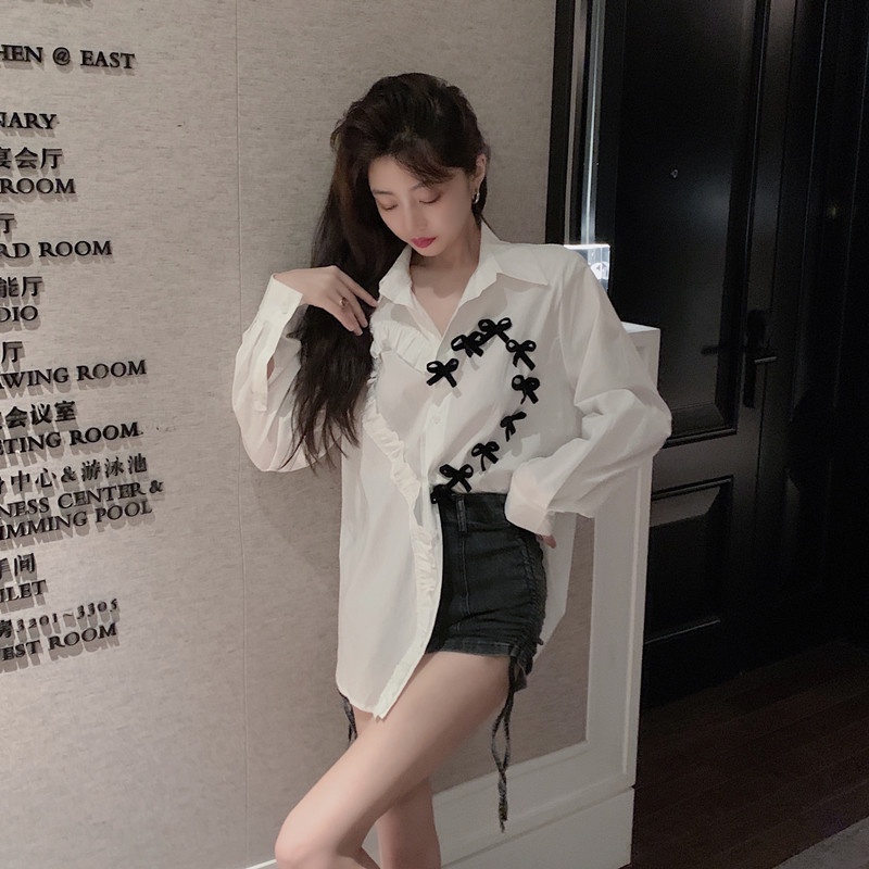 Áo sơ mi SUXI dài tay thiết kế mới theo phong cách Hàn Quốc thời trang mùa thu