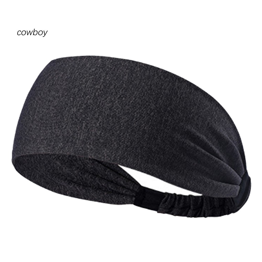 COW_Unisex Elastic Stretch Sweat Absorbent Yoga Running Hair Band Sports Headband