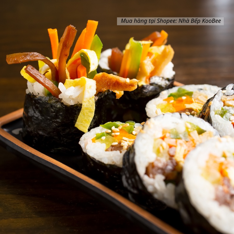 Mành tre cuộn cơm Kimbap Sushi lạt tròn - Phụ kiện trang trí chụp ảnh đồ ăn KooBee (BA03)