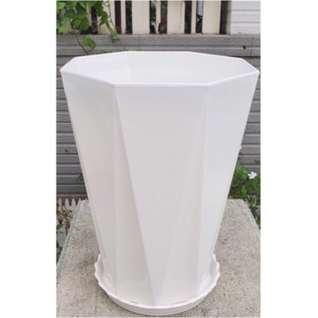 Combo 2 Chậu 8 Cạnh/Bát Giác - Đĩa Lót Chậu (Hàng Chất Lượng) size: 330x410x210mm