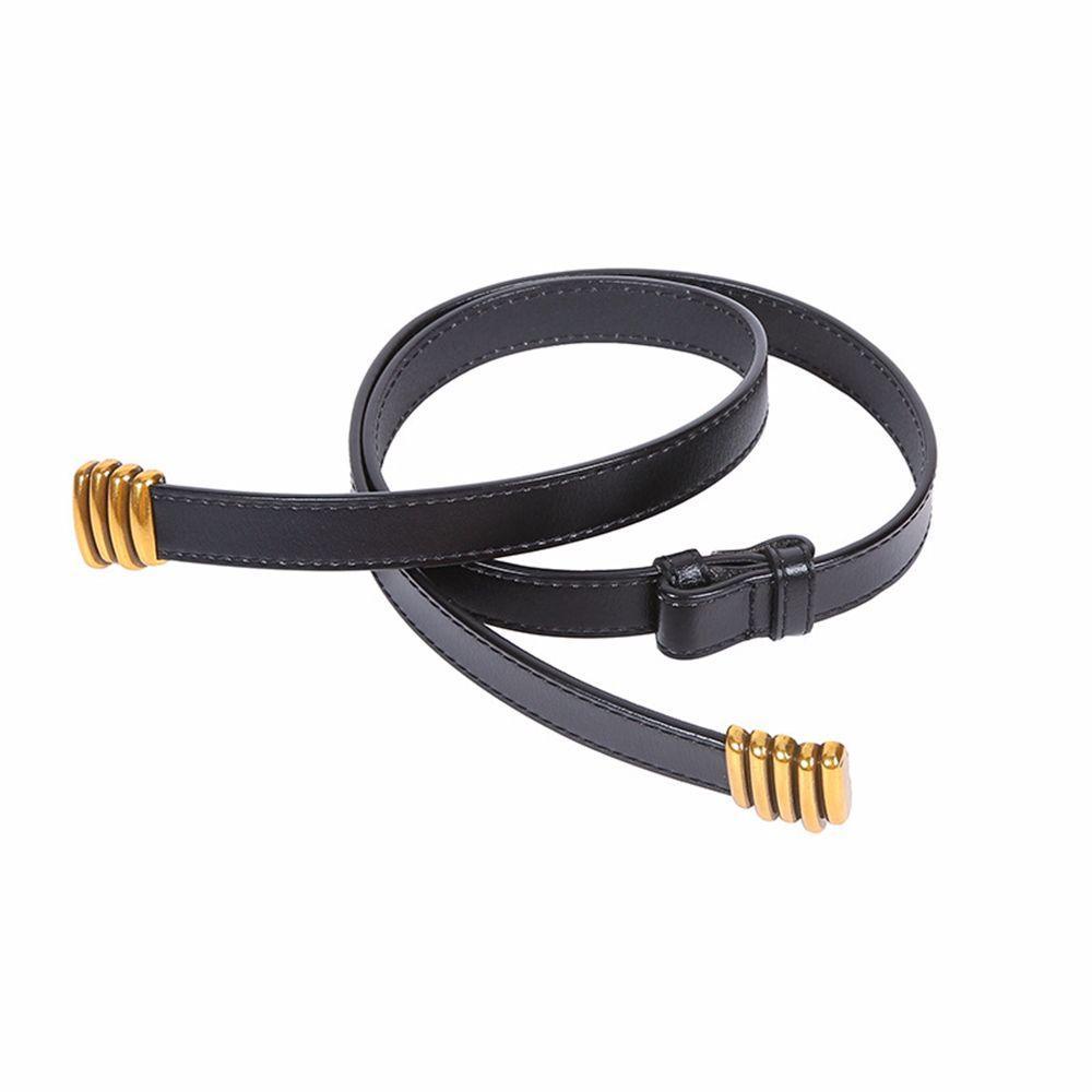 Thắt Lưng Bản Nhỏ Khóa Kim Loại Tròn Phong Cách Vintage Dễ Phối Đồ