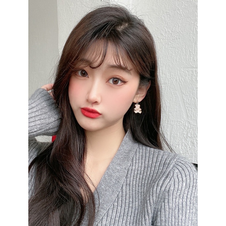 Bông tai hình gấu caro phong cách Hàn Quốc dành cho nữ