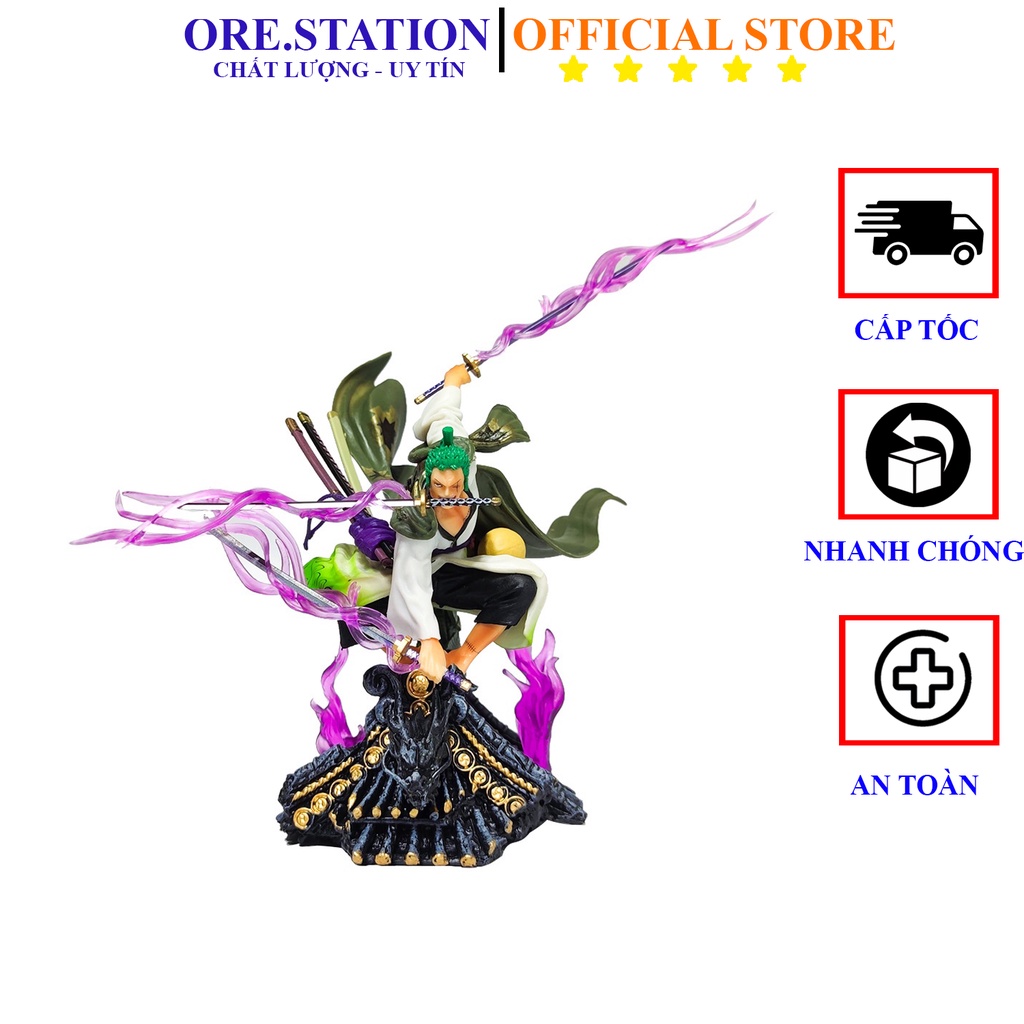 Mô hình One Piece Zoro có hiệu ứng hắc kiếm, figure anime onepiece,nhân vật anime chính hãng