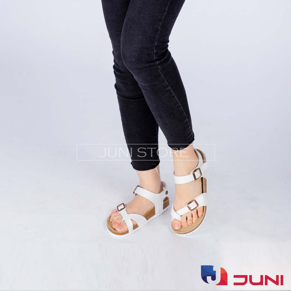 [DA PU-CHỐNG NƯỚC] PU14- Dép sandal quai chéo Unisex da PU, đế trấu Bioline Birken - Xuất khẩu châu Âu - Juni Store