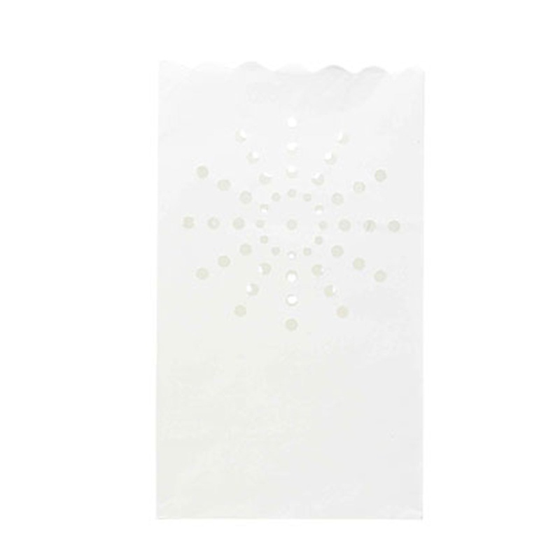 Bộ 10 Túi Đựng Nến Bằng Giấy Màu Trắng Siêu Nhẹ Trang Trí Nhà Cửa / Lễ Hội / Năm Mới