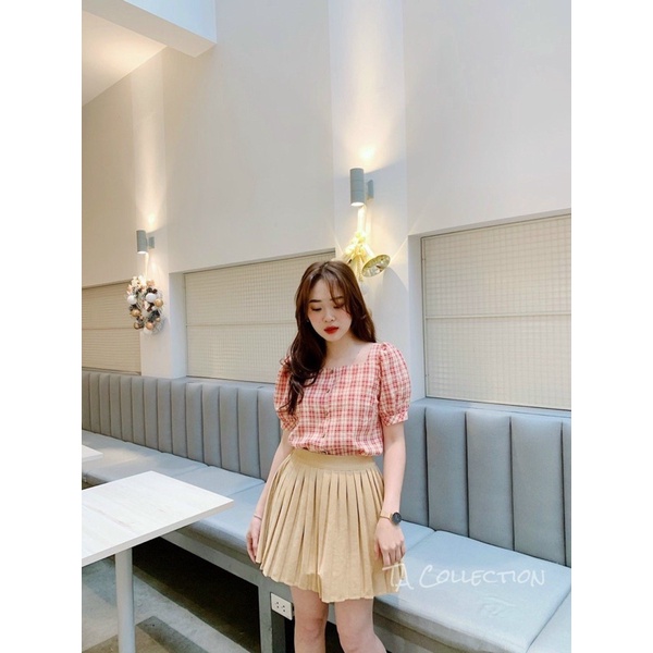 Sơ mi kẻ cổ vuông Giangkoivnxk
