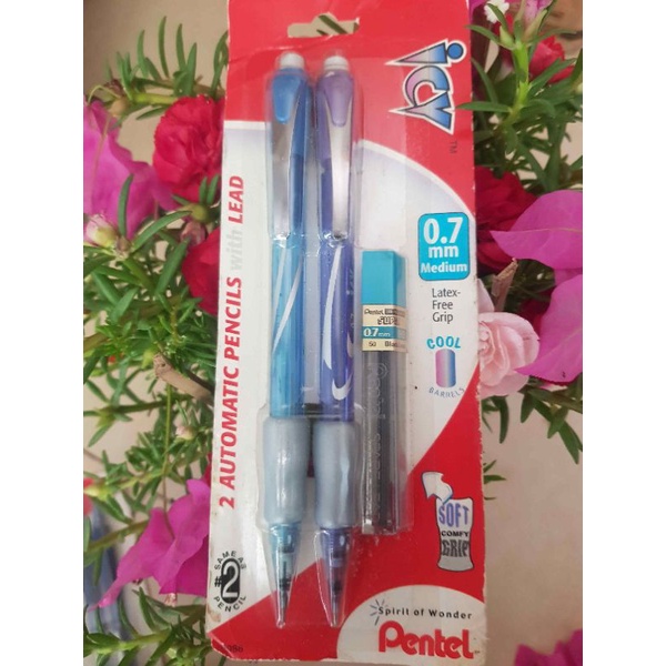 Vỉ 2 cây viết chì bấm Pentel iCY 0.7 tặng kèm ngòi bút