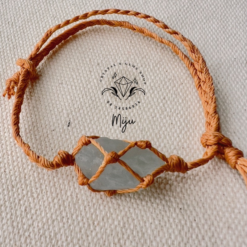 Nhiều mẫu - Vòng tay đan dây đá thô