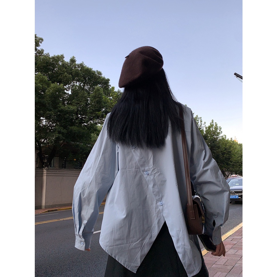 NRVP Áo Sơ Mi Dài Tay Dáng Rộng Thời Trang Hàn Quốc 2022 Dành Cho Nữ