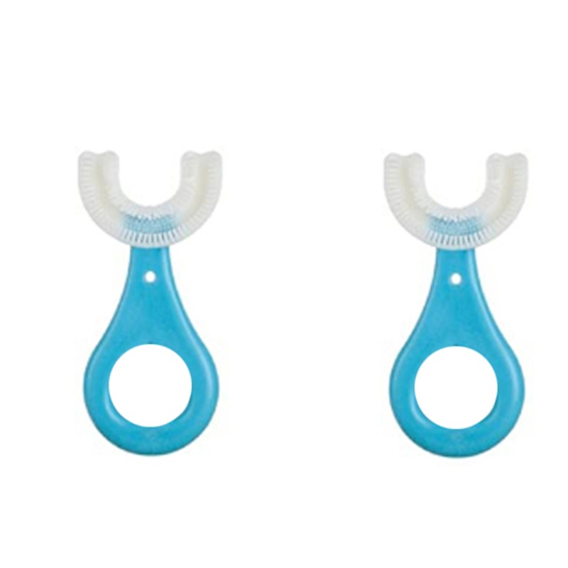 Set 2 / 4 Bàn Chải Silicone Hình Chữ U Tập Đánh Răng Cho Bé