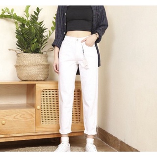 Quần boyfriend CT jean màu trắng