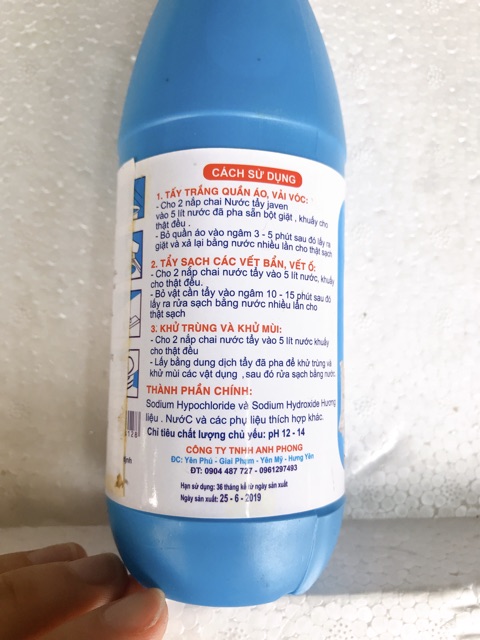 Nước tẩy trắng Javen