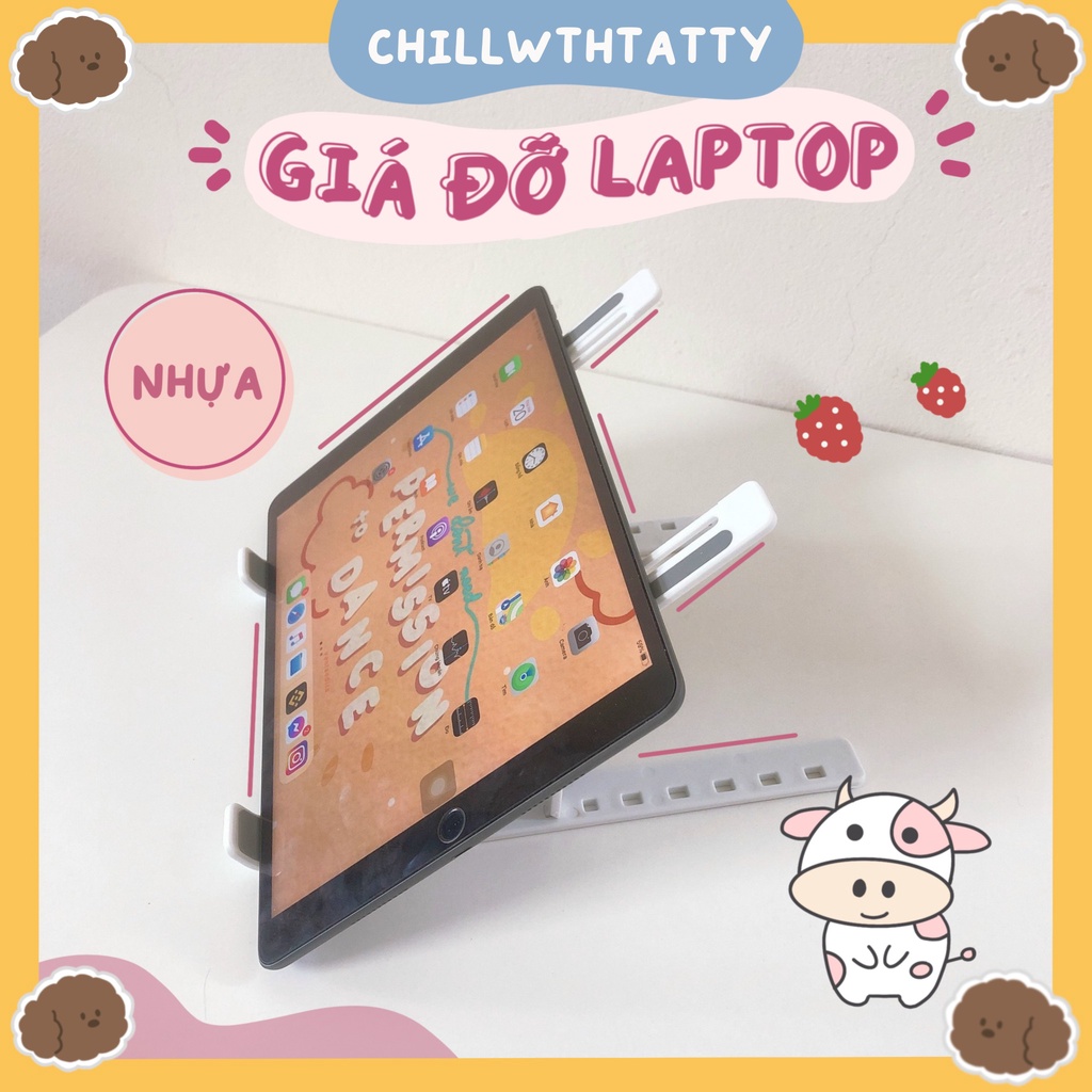 Giá Đỡ Ipad, Laptop có thể gấp gọn chất liệu nhựa có thể điều chỉnh độ cao