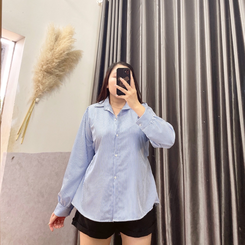 Áo Sơ Mi Kiểu Bigize Nữ,Áo Kiểu Nữ Phom Rộng Đứng Phom Tôn Dáng Chất Luạ Mềm Mịn MÃ SM4