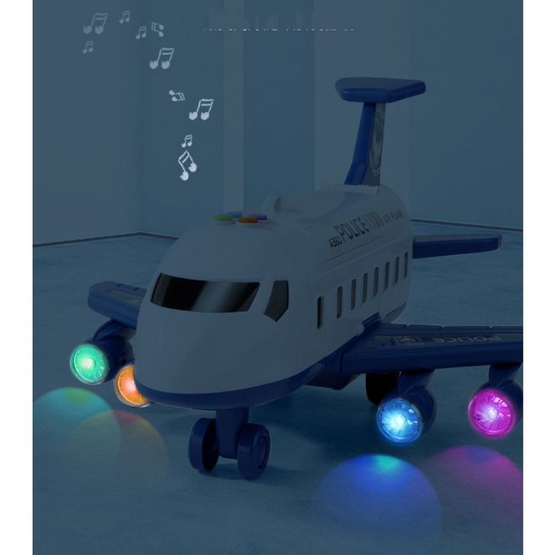 Đồ chơi máy bay biến hình phát nhạc, kèm oto
