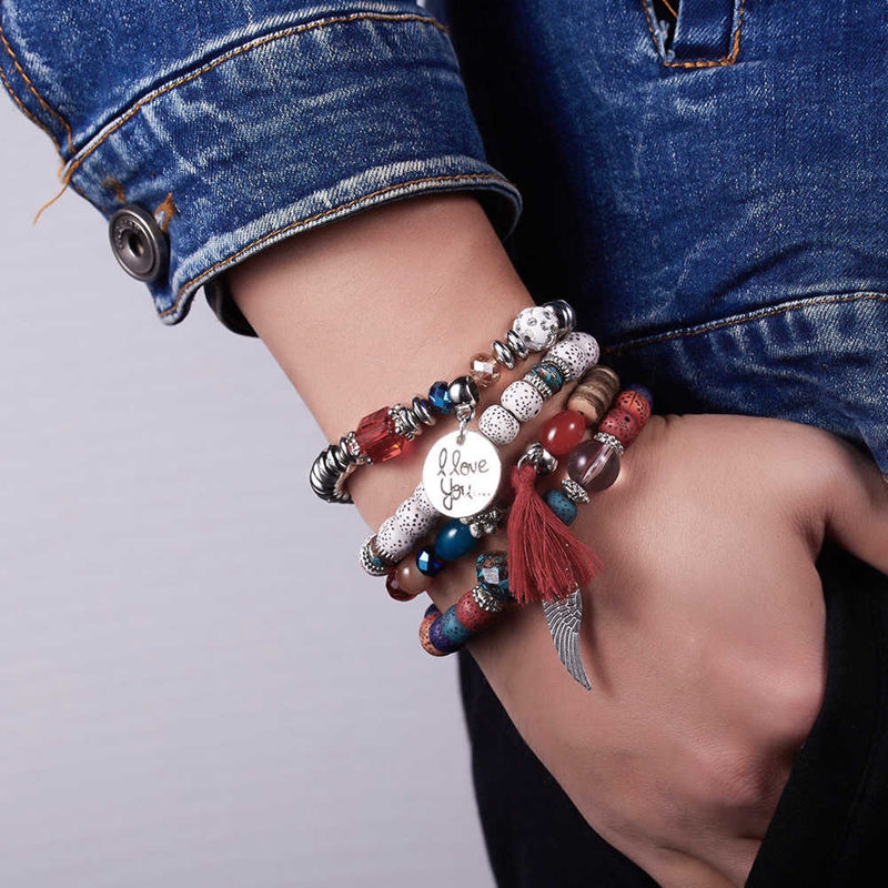 Set 4 Vòng Tay Chuỗi Hạt Đá Tự Nhiên