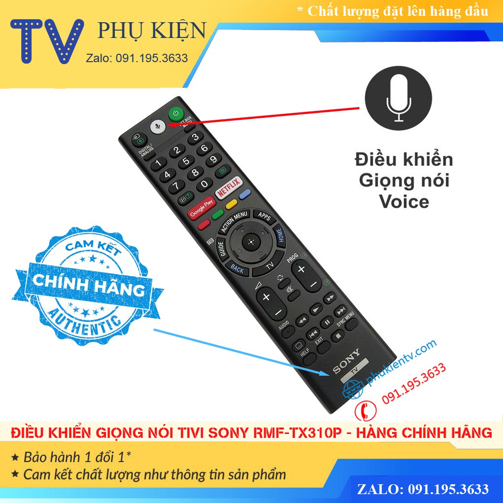 [Cam Kết Chính Hãng] Điều Khiển Giọng Nói Tivi Sony RMF-TX310P - Tương Thích Android Tivi Sony