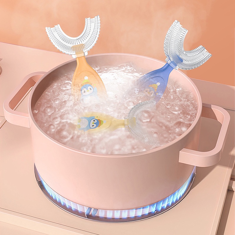 Bàn Chải Đánh Răng Cho Bé, bàn chải hình chữ U silicon cao cấp mềm mại cho bé 2 - 6 tuổi