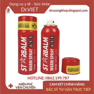 CHAI XỊT NÓNG STARBALM WARM SPRAY HÀ LAN-HỖ TRỢ LÀM ẤM CƠ BẮP, GIÃN NỞ CƠ VÀ DÂY CHẰNG KHI VẬN ĐỘNG THỂ THAO-150ML
