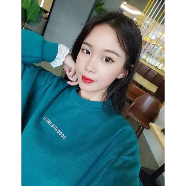 Áo nỉ xanh GOODBYE TC6