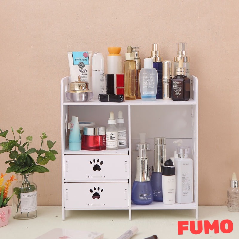 Kệ đựng mỹ phẩm để bàn kệ để đồ trang điểm họa tiết chân chó size lớn FUMO SP009