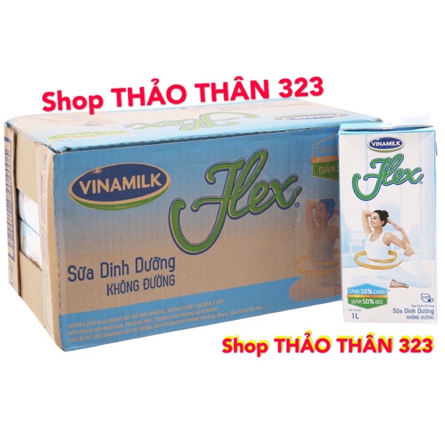 ❤Sữa Dinh Dưỡng Flex Không Đường Thùng 12 hộp x 1 lít