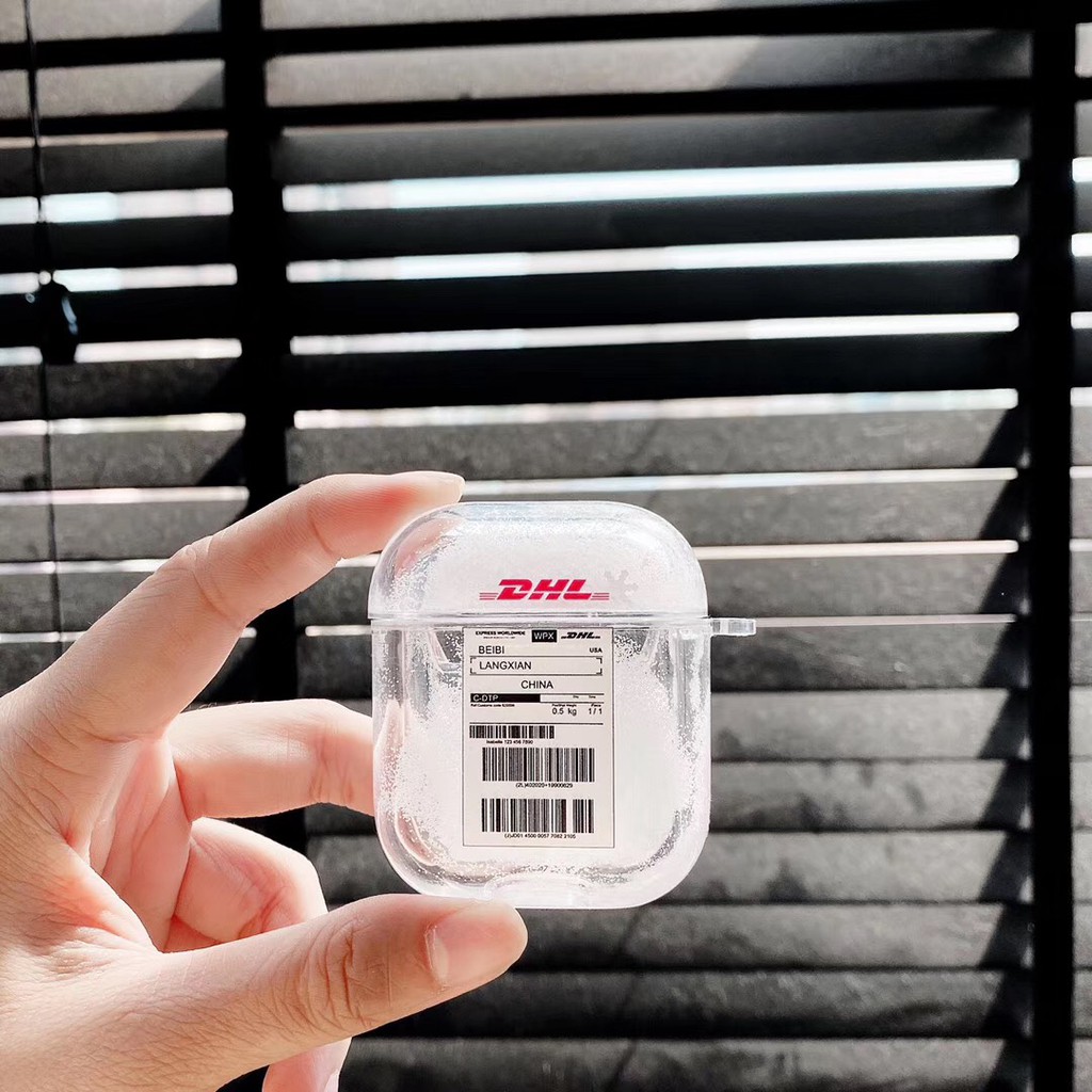 Vỏ bọc bảo vệ hộp sạc tai nghe AirPods 1 2 bằng chất liệu TPU mềm họa tiết DHL cá tính