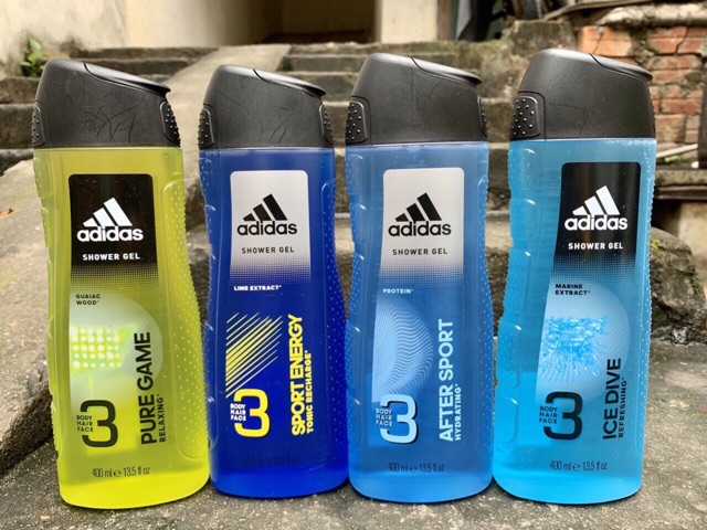 Sữa tắm gội nam Adidas 3in1 hàng Mỹ 400ml