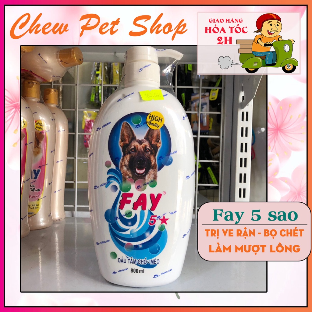 Dầu tắm chó mèo Fay 5 sao 300ml - 800ml