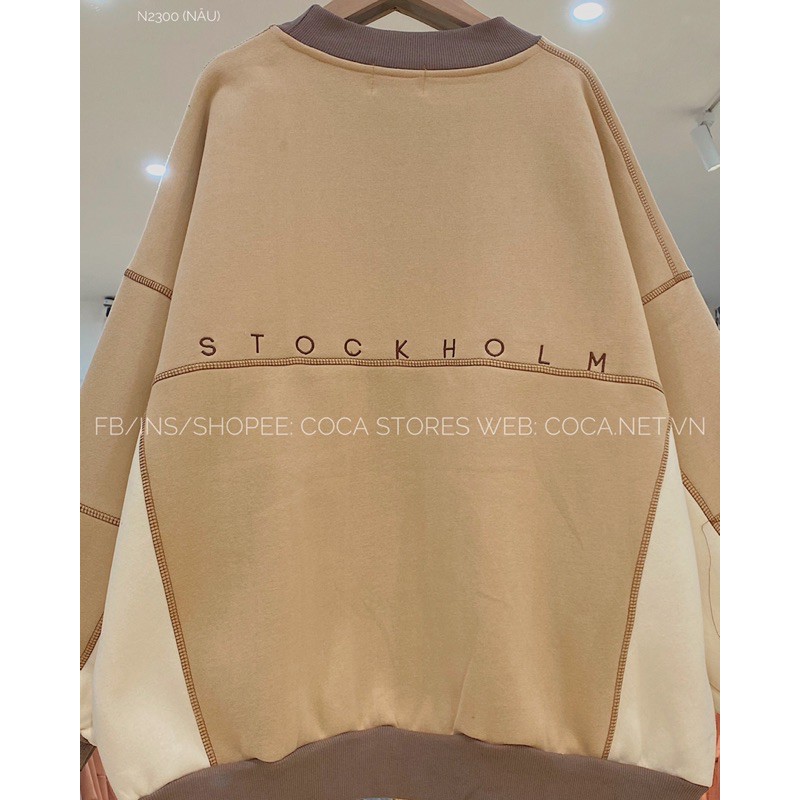 [N2300]🥑 Áo SWEATER nỉ pha thêu chỉ nổi STOCKHOLM (Có sẵn/ảnh thật) | BigBuy360 - bigbuy360.vn