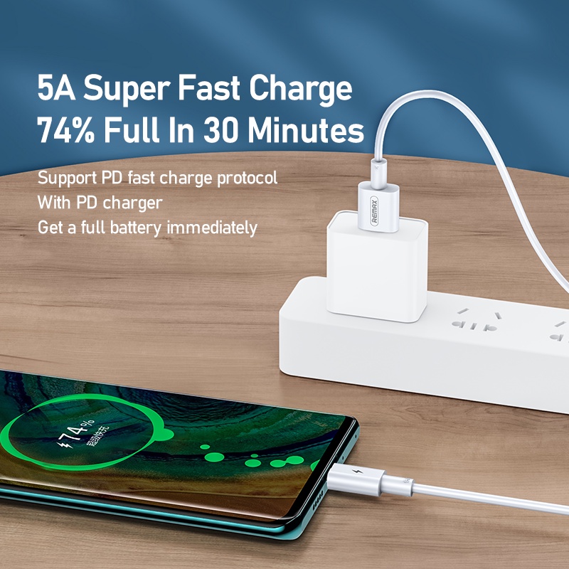 Cáp Sạc Nhanh Remax 100W Usb 3.0 Type C 20W Cho Điện Thoại