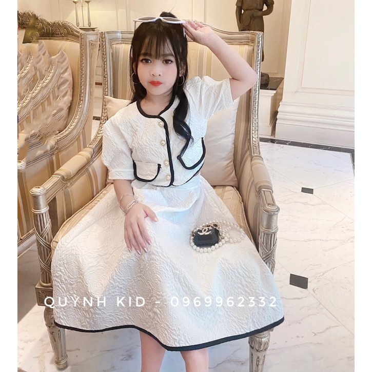 Sét Váy Gấm Hoa Bé Gái 16-41kg