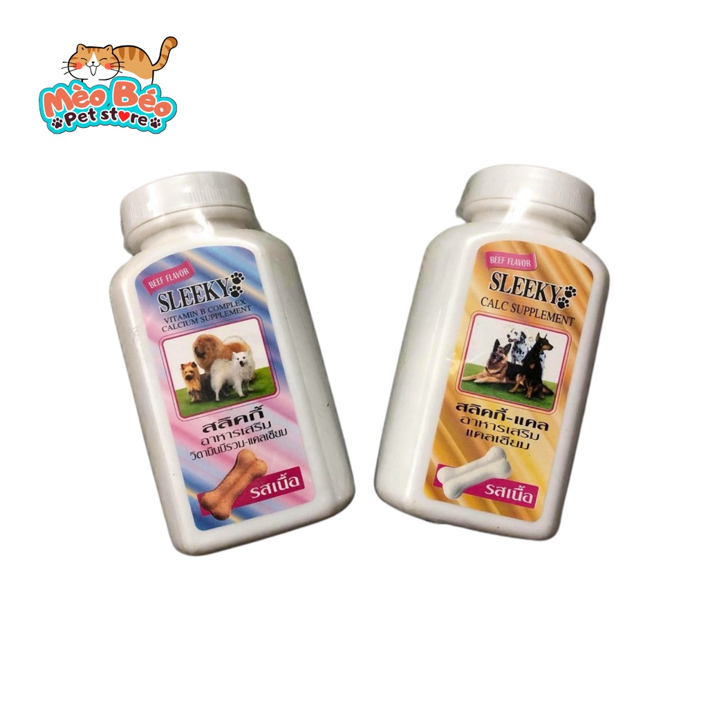 Canxi, Vitamin và khoáng cho chó mèo Sleeky Thái Lan - hộp 140g