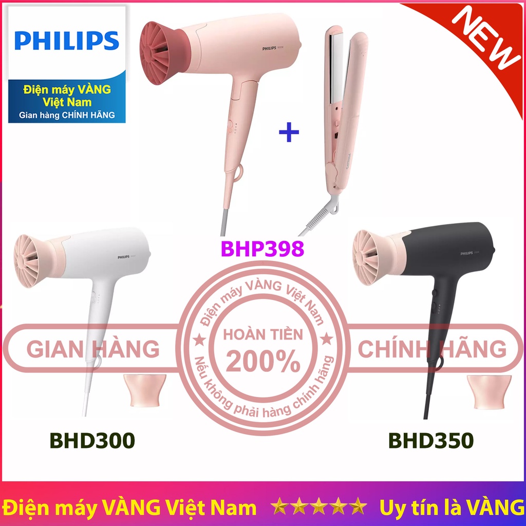 Máy sấy tóc Philips BHP398 và Philips BHD300 BHD350