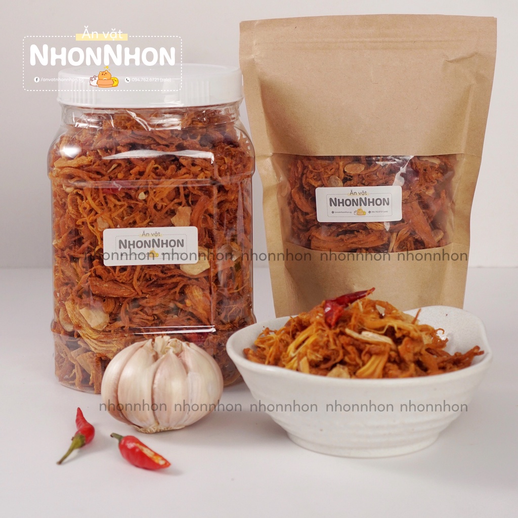 Khô Gà Cháy Tỏi Loại 1 Cao Cấp Ăn Là Mê 1kg - 2 Hũ 500gr | BigBuy360 - bigbuy360.vn