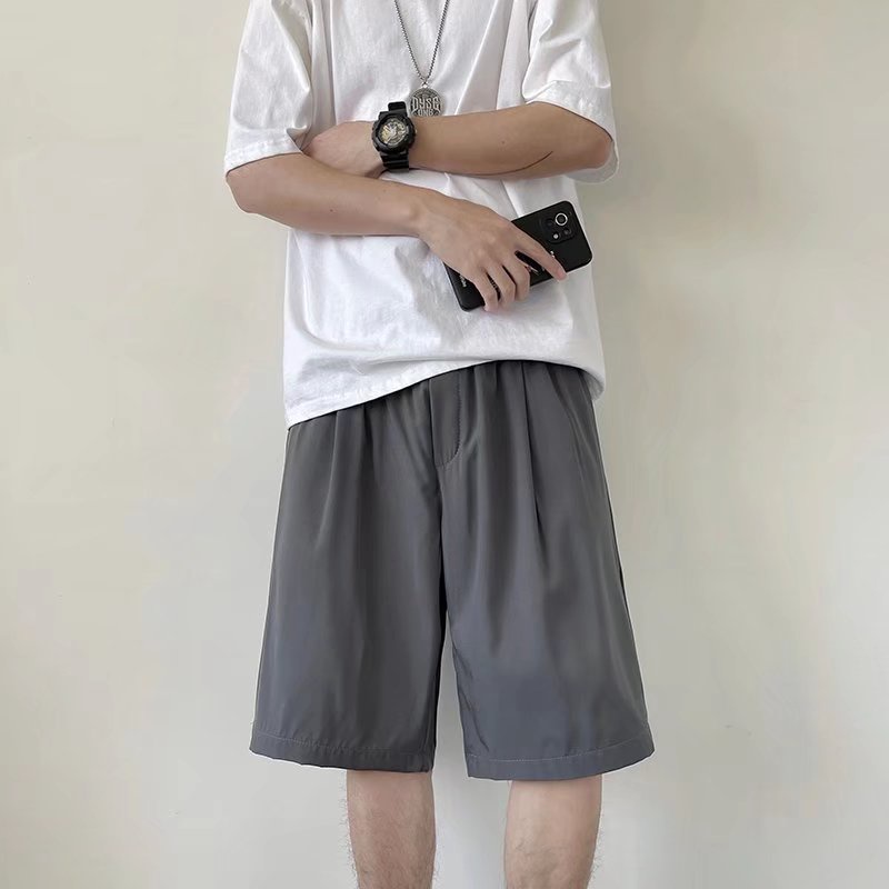 Quần Short Nam Vải Lụa Lạnh Màu Trơn Thời Trang Hàn Quốc Simple Fashion quần đùi nam quần đùi nam mặc nhà from rộng bigsize quần đùi bé gái