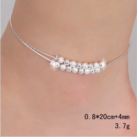 Lắc chân dây bi đôi S925 xinh xắn sale giá sốc | BigBuy360 - bigbuy360.vn