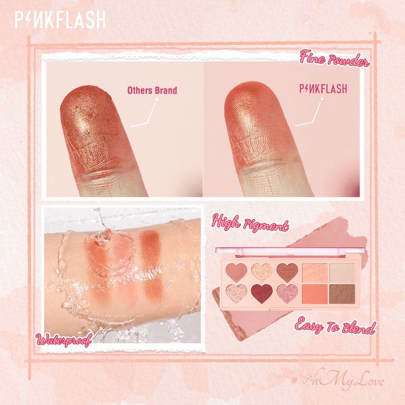 Pinkflash (hàng Mới Về) Bảng Phấn Mắt 10 Màu Bắt Sáng Không Dính Dễ Pha Trộn