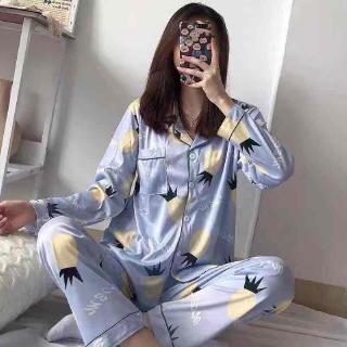 Long sleeve silk satin set high quality standard size