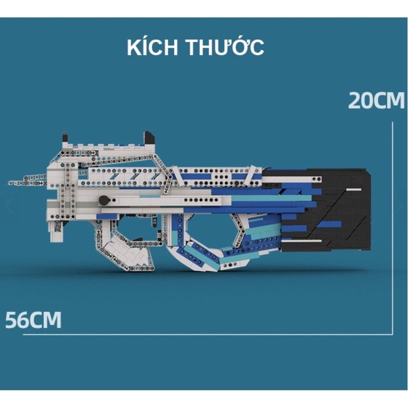 Đồ Chơi Lắp Ráp Mô Hình Súng P90 Black Ice Với 1200+ Mảnh Ghép, Bản Thiết Kế Tiêu Chuẩn Của Kevin183