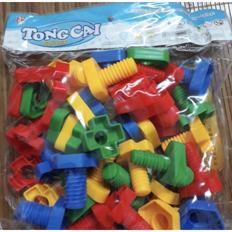 Túi ốc vít nhựa rèn luyện vận động tinh cho bé rèn luyện kỹ năng tay cho bé