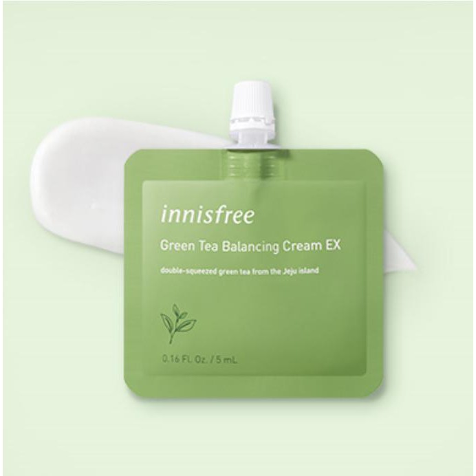 [Auth Hàn] Gói Mẫu Thử Sample Kem Dưỡng Innisfree Trà Xanh Ngăn Ngừa Mụn Balancing Cream Ex 5ml Dành Cho Da Hỗn Hợp