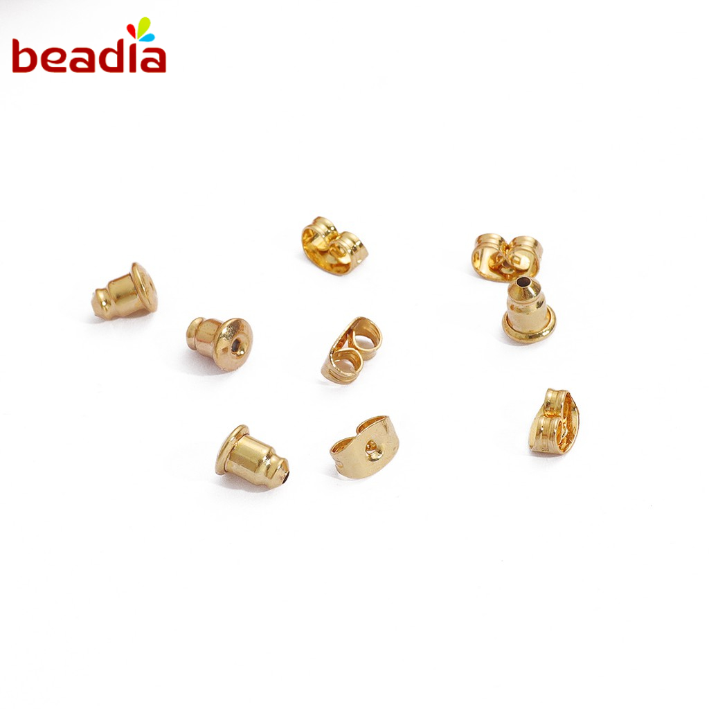 Set 50 chuôi gắn khuyên tai Beadia mạ vàng 18K hình viên đạn/bướm tùy chọn