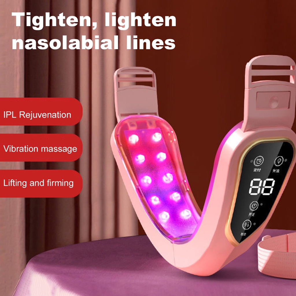 1 Bộ Máy Massage Nâng Cơ Mặt 5 Đèn LED Photon Chế Độ Rung Chăm Sóc Sức Khỏe Cho Nữ