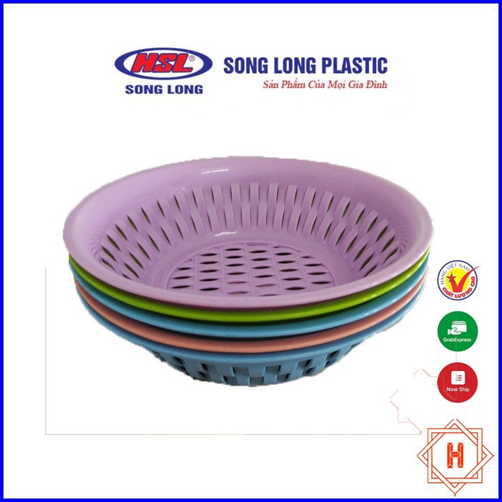 Song Long Plastic Rổ tròn đan mây tiện lợi cho gia đình { H }