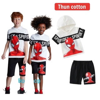 Bộ quần áo trẻ em hình siêu nhân - người nhện từ 11-43kg. Chất thun cotton 4 chiều - HN.Store1115