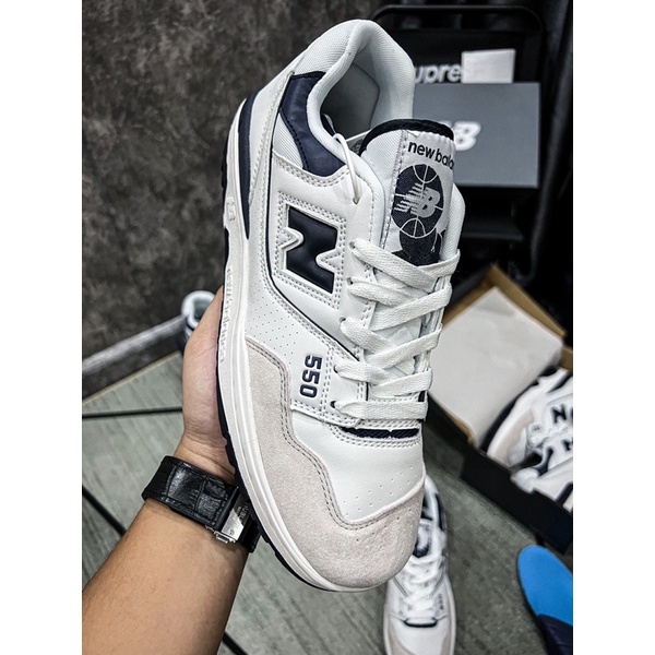 Giày thể thao cổ thấp | NB 550 White Navy cao cấp